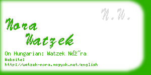 nora watzek business card